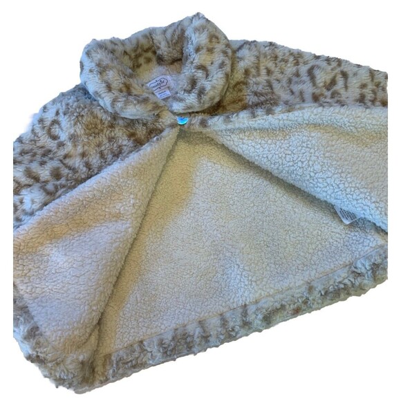 Mud Pie Furry Fuzzy Snow Leopard Faux Fur Coat 2T-3T Toddler Girl Jacket Easter - Picture 3 of 7